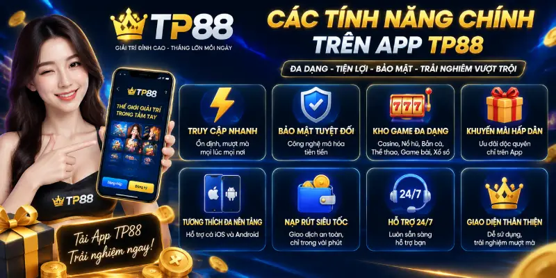 Các Tính Năng Chính Trên App TP88